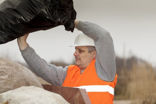 Modern waste clearance equipment at a construction site